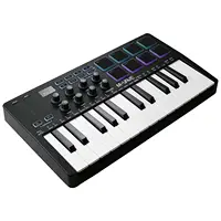 Controlador de teclado MIDI M-VAVE SMK-25 con 25 teclas sensibles a la velocidad 8 almohadillas de batería retroiluminadas, teclado de piano inalámbrico