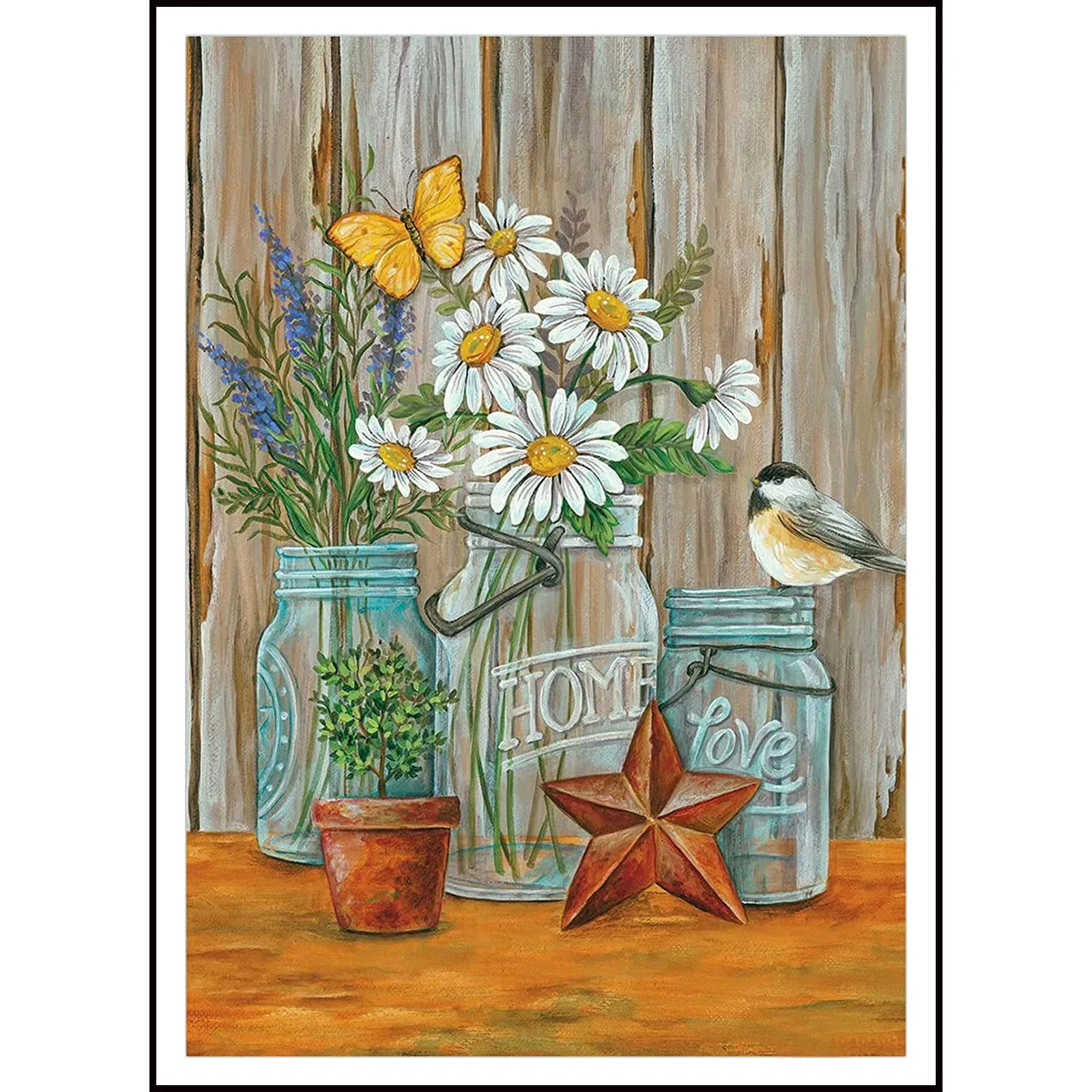 

Joy Sunday Pre-printed Cross Stitch Kit Easy Pattern Aida Stamped Fabric Embroidery Set-Flower