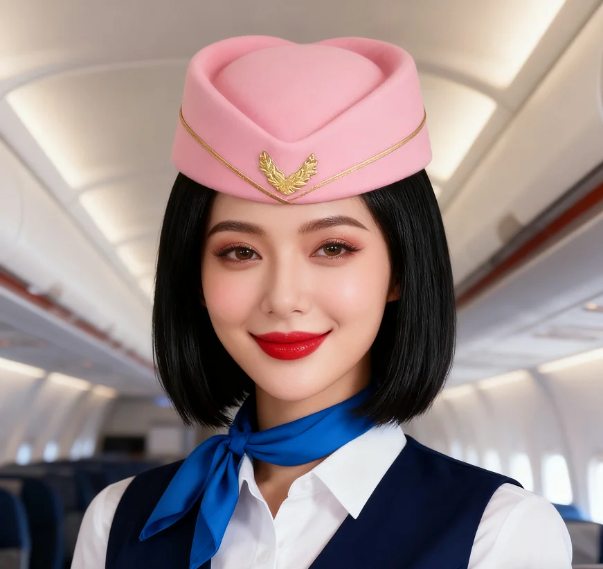 PESENAR ensemble d'accessoires de Costume d'hôtesse de ligne aérienne accessoires de Costume d'agent de bord pour femmes tenue de Cosplay