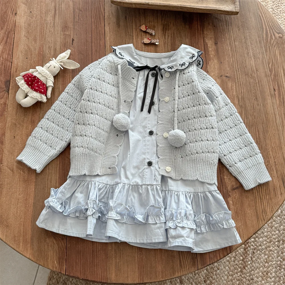 

Girls' Dresses, Autumn Clothes Foreign Fashion Fashionable Children's Princess Dresses Cardigan Sets