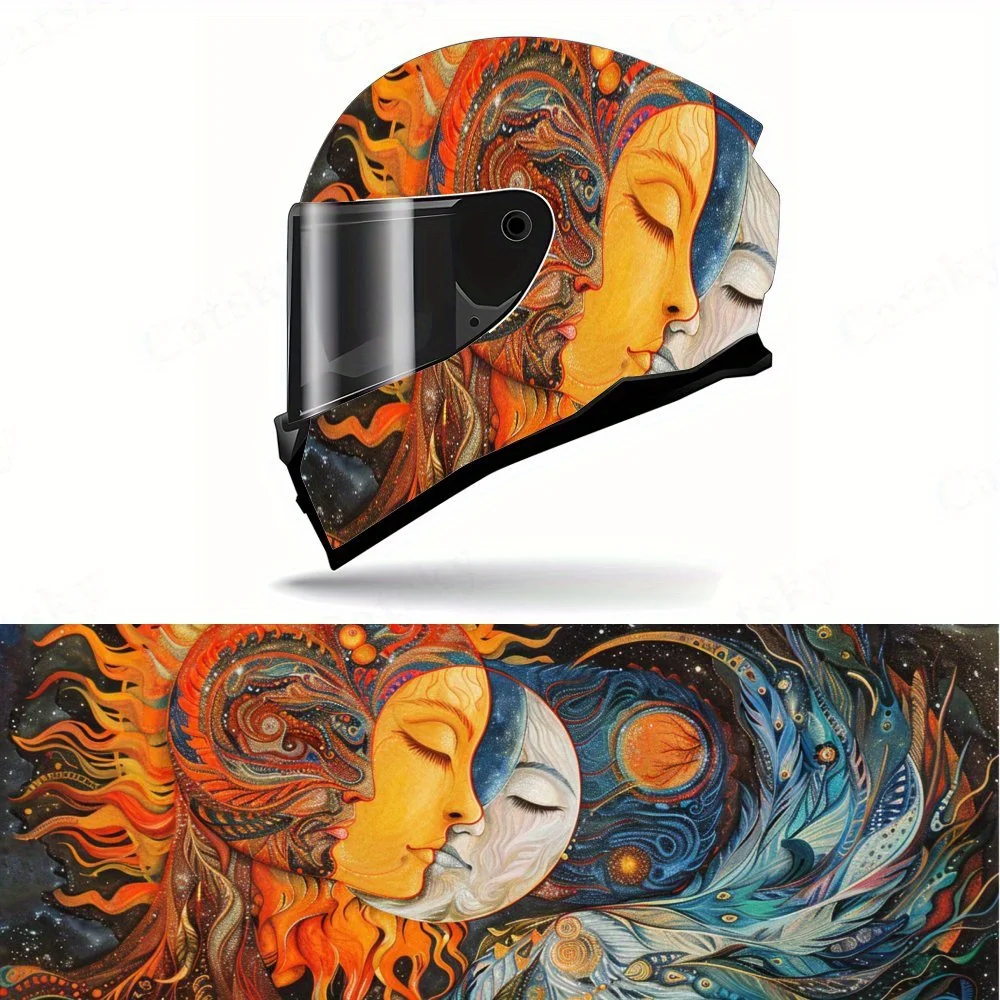 Sacred and exquisite planetary symbiote motorcycle vinyl wraps helmet decal,self-adhesive waterproof helmet decoration,universal
