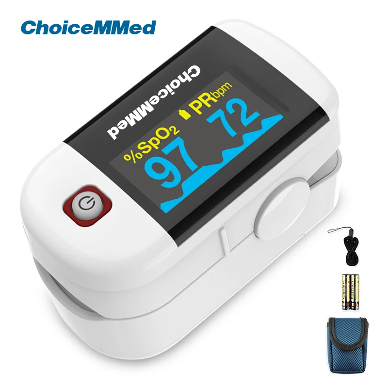 ChoiceMMed Portable Finger Pulse Oximeter Blood Oxygen Saturation Meter SpO2 Heart Rate Monitor OLED digital Oximetro MD300C22