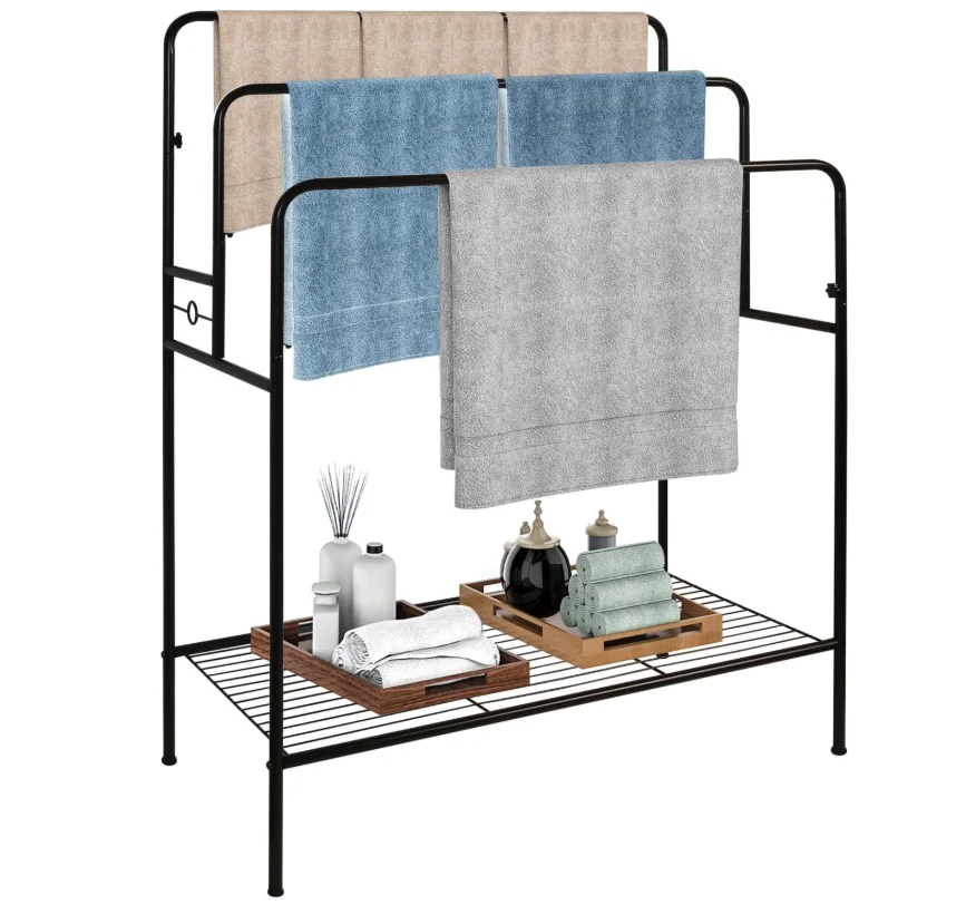 

Modern Fashionable Large Space Floor Standing Towel Storage Rack Outdoor Pool Built-in Storage Shelf Metal Material