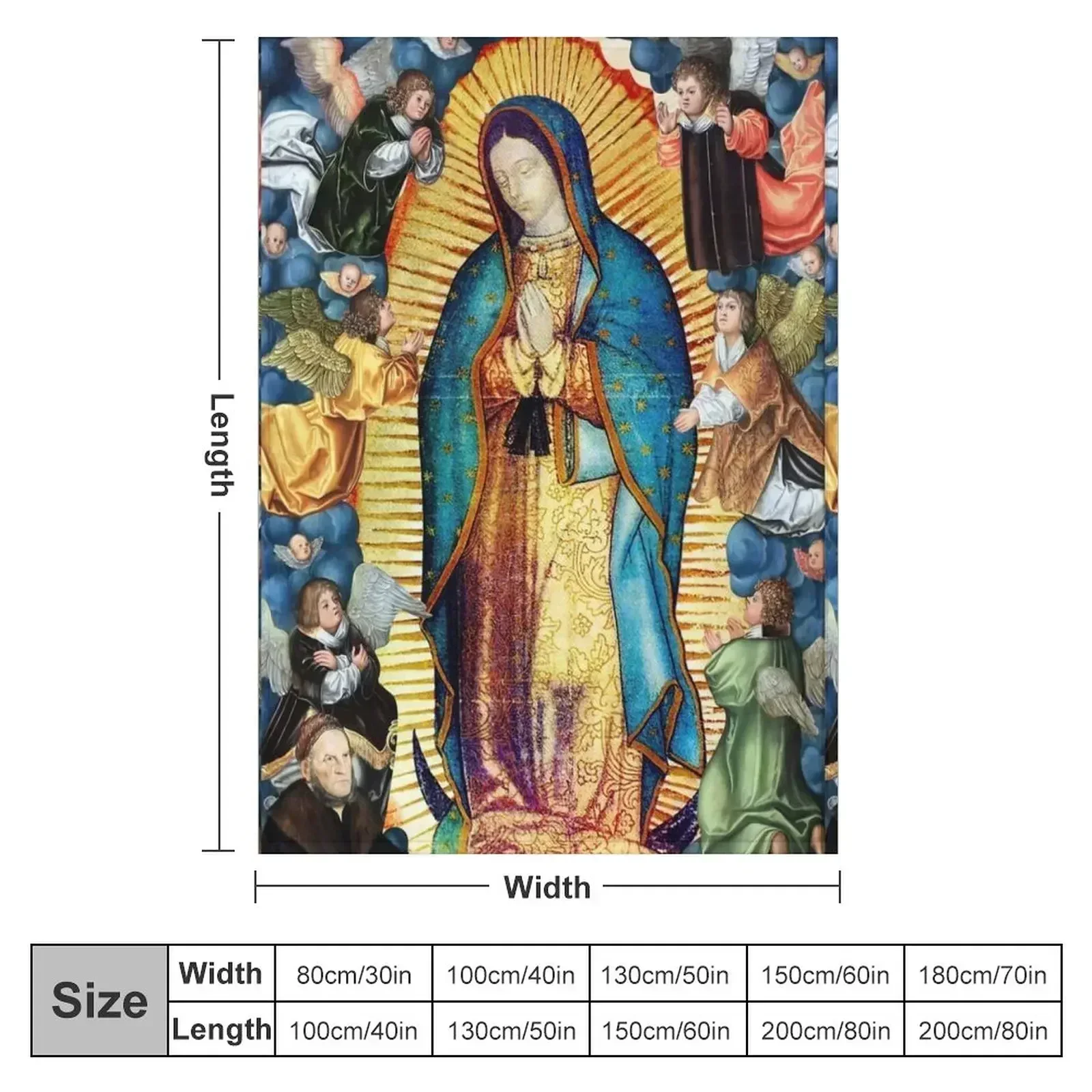 Our Lady of Guadalupe Virgin Mary and Angels Throw Blanket for sofa Heavy Luxury Thicken manga Blankets