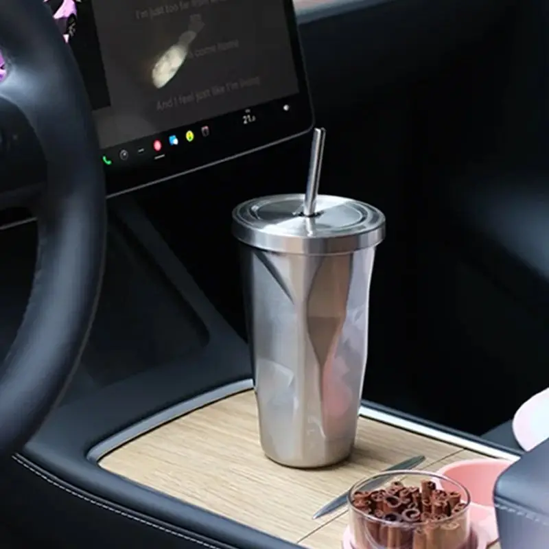 Tesla tumbler sippy cup car water cup modello 3/Y coffee portabicchieri per acqua in acciaio inossidabile