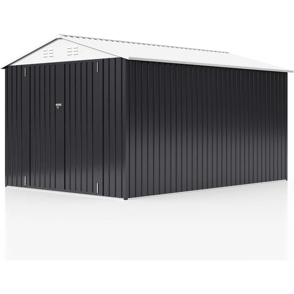 

8 x 12 FT Outdoor Storage Shed, Metal Garden Shed with with Updated Frame Structure, Tool Sheds for Backyard Garden Patio Lawn