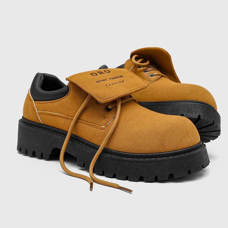 

2025 г. Мужские большие желтые ботинки для улицы, водоотталкивающее покрытие, средние - верхние рабочие ботинки в британском стиле в стиле ретро, зимние зимние хлопковые ботинки Fas