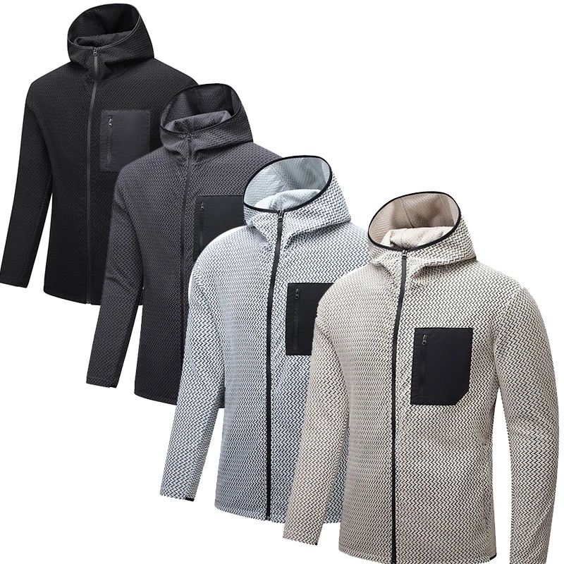 Spring Autumn  Pullovers Hiking Jacket Climbing Outdoor Jackets  Lightweight Insulated CoatFashion Black Casual Sweatshirts