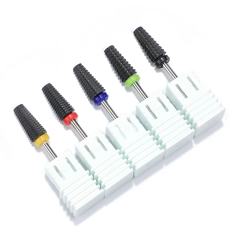 أسود 5In1 السيراميك مسمار قاطعة المطحنة مثقاب الخشب للكهرباء مانيكير الحفر الفن معدات باديكير مطحنة بت آلة الملفات مسمار #3