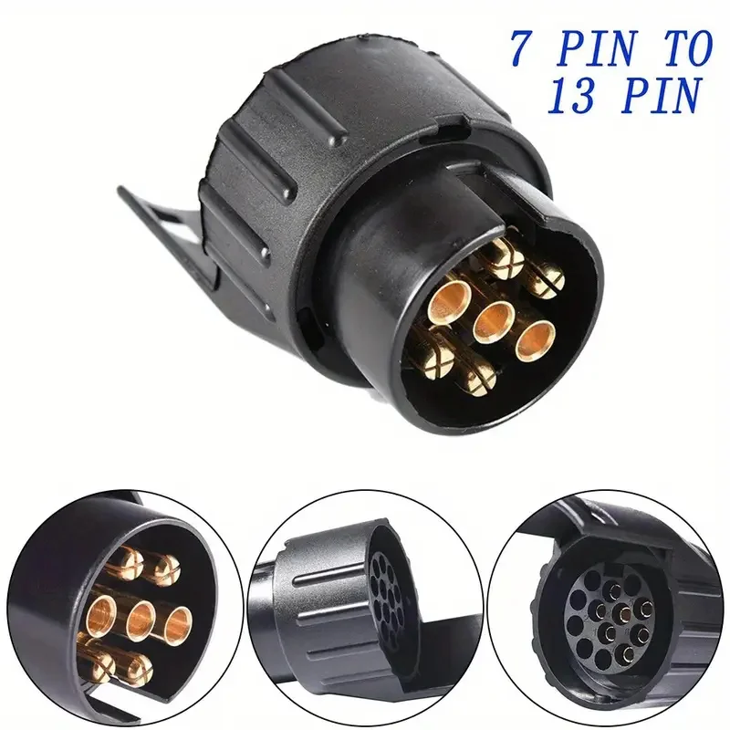 

7 To 13 Pin Plastic Trailer Socket Car Accessories Caravans 13 Pole Tow Bar Towing Socket Plug 12V Electrical Connector Adapter