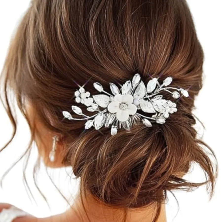 

Rhinestone Hair Clip Wedding Hair Accessories Flower Girls Headpiece for Women