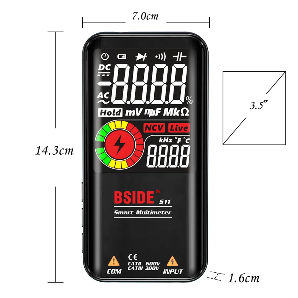 BSIDE S10/S11 Digital Multimeter Profesional Smart Multimeter 9999 Counts DC AC Voltage Capacitor Ohm Diode NCV Hz Tester Meter