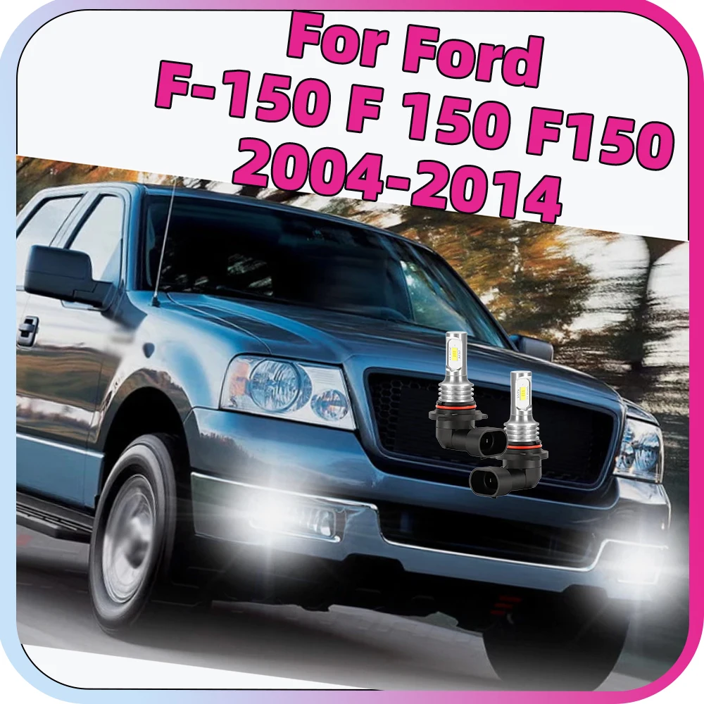 

2Pcs Led Car Fog Lamps For 2004-2014 Ford F150 F 150 F-150 Fanless LED Front Fog Light Bulb Canbus 6000K CSP 3570 Chips