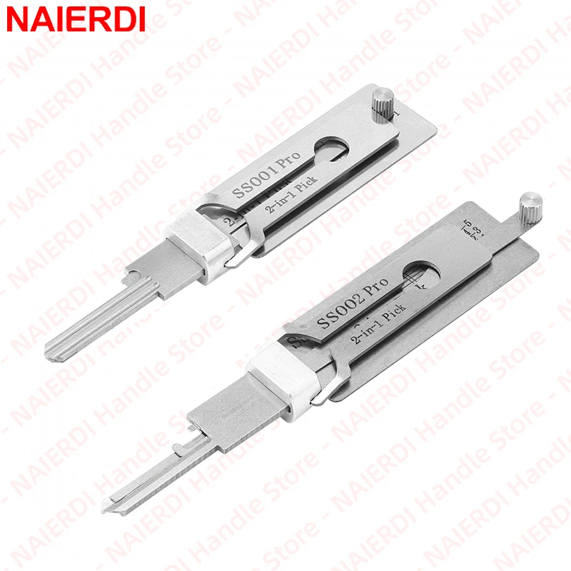 NAIERDI Stainless Steel Precision Tool Key Decoder 2 In 1 Maintenance Repair Tool Kit Adjustment Hand Tool Kit Locksmith Tool