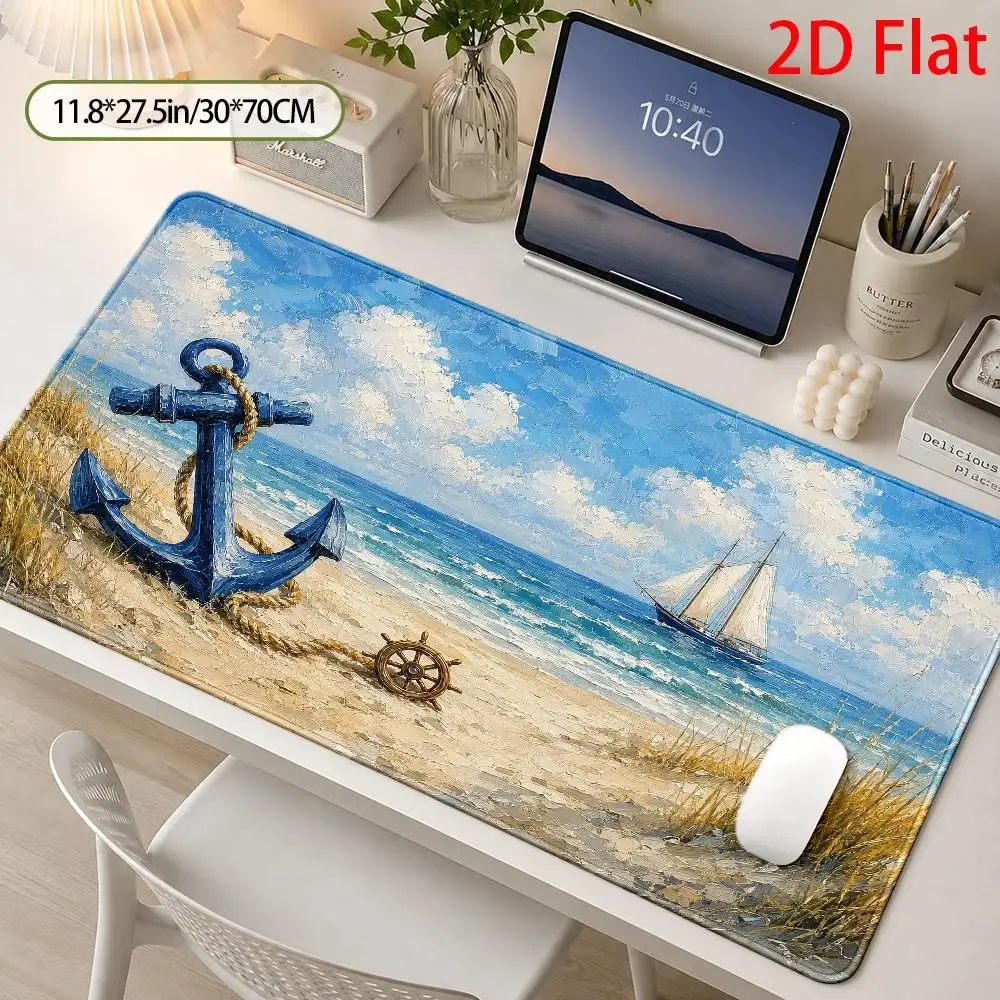 Large marine vessel anchor mouse pad and desk pad - Non-slip and smooth surface, suitable for home office tapis de souris