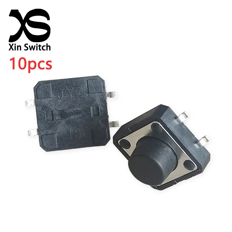 10PCS 12x12 Patch Type Mini Micro Switch 12*12 Handle Height 7.0mm 50mA DC12V 4Pin Electronic SMD Tactile Push Button Switch