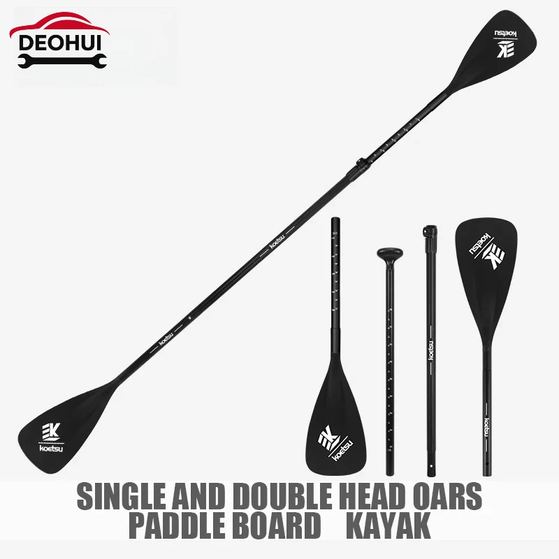 

CSDOH Adjustable Aluminum Alloy Paddle for SUP Board and Kayak - Convertible Single/Double Head Oar for Water Sports,