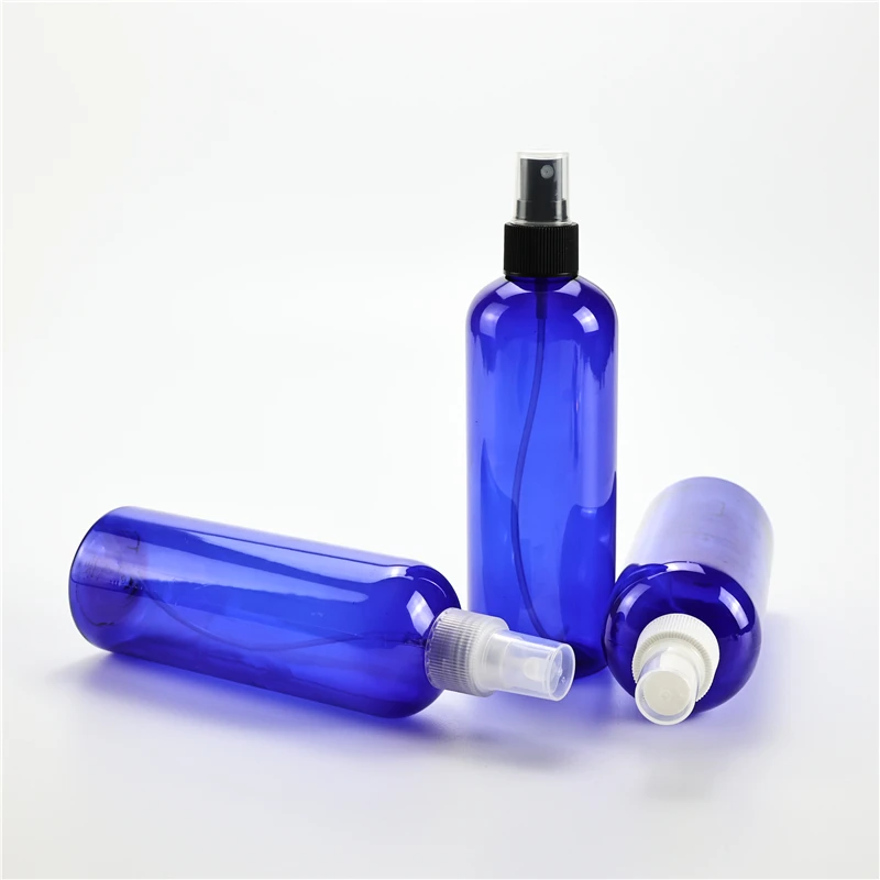 300ML X 20 Empty Blue Plastic Bottle With Spray Pump Used For Flower Household Makeup Toner Perfume Mist Spray Packing Container