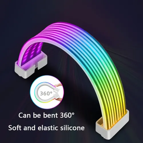 Imagen 2 del producto Placa de luz ARGB plegable UPSIREN, adecuada para tarjeta gráfica 24 pines/8 pines/2x8 pines/12VHPWR/tira de luz decorativa de placa base