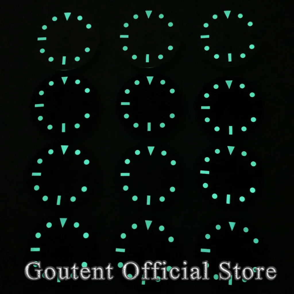 Goutent 28.5mm Sterile Luminous White Black Blue Green Watch Dial For NH35/NH35A Movement Watch Accessories view 6