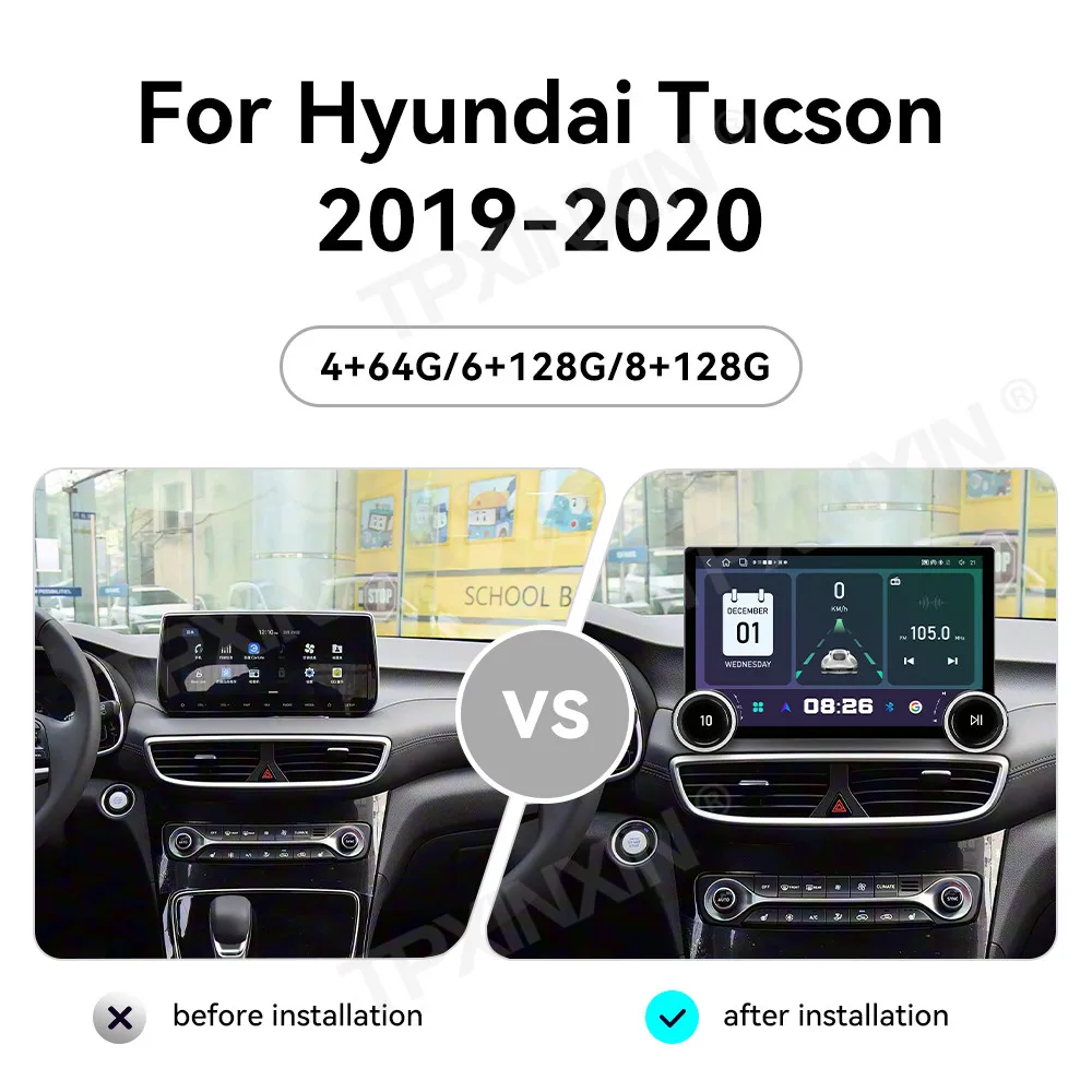 For Hyundai Tucson TL NX4 2019-2021 Android 15 Car Stereo Wireless CarPlay GPS Navigation DSP IPS Touch Screen 4G WiFi AHD OEM