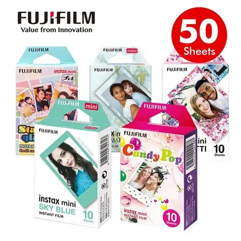 Fujifilm Instax Mini Film 10-100 Vellen Belichtingen Papieren Kleur Ontwerp Voor Fuji Instax Mini 12 Film Camera 11/40/9/8/7/70/90 Kwam