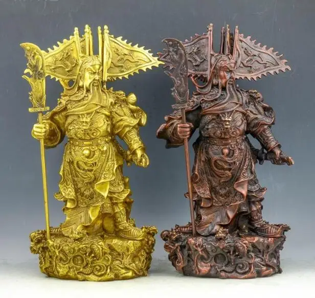 

Pure copper, Jiulong Guan Gong bronze statue, God of wealth, business, gifts, wealth, residence, decoration, Fengshui