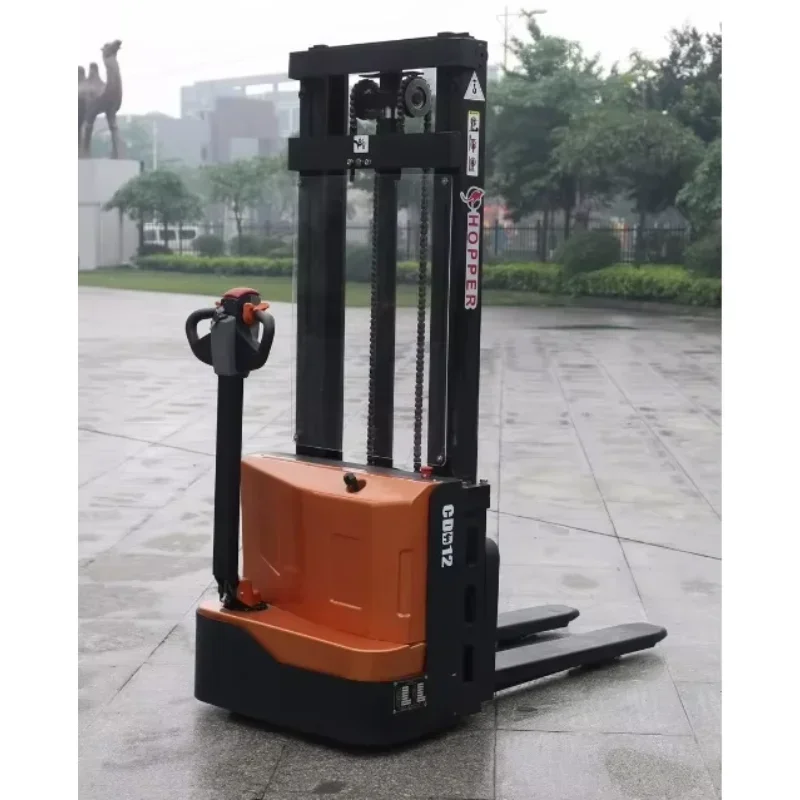 1.5ton Electric Pallet Stacker 1.6m-3.5m Lifting Walking Type Electric Pallet Truck Forklift