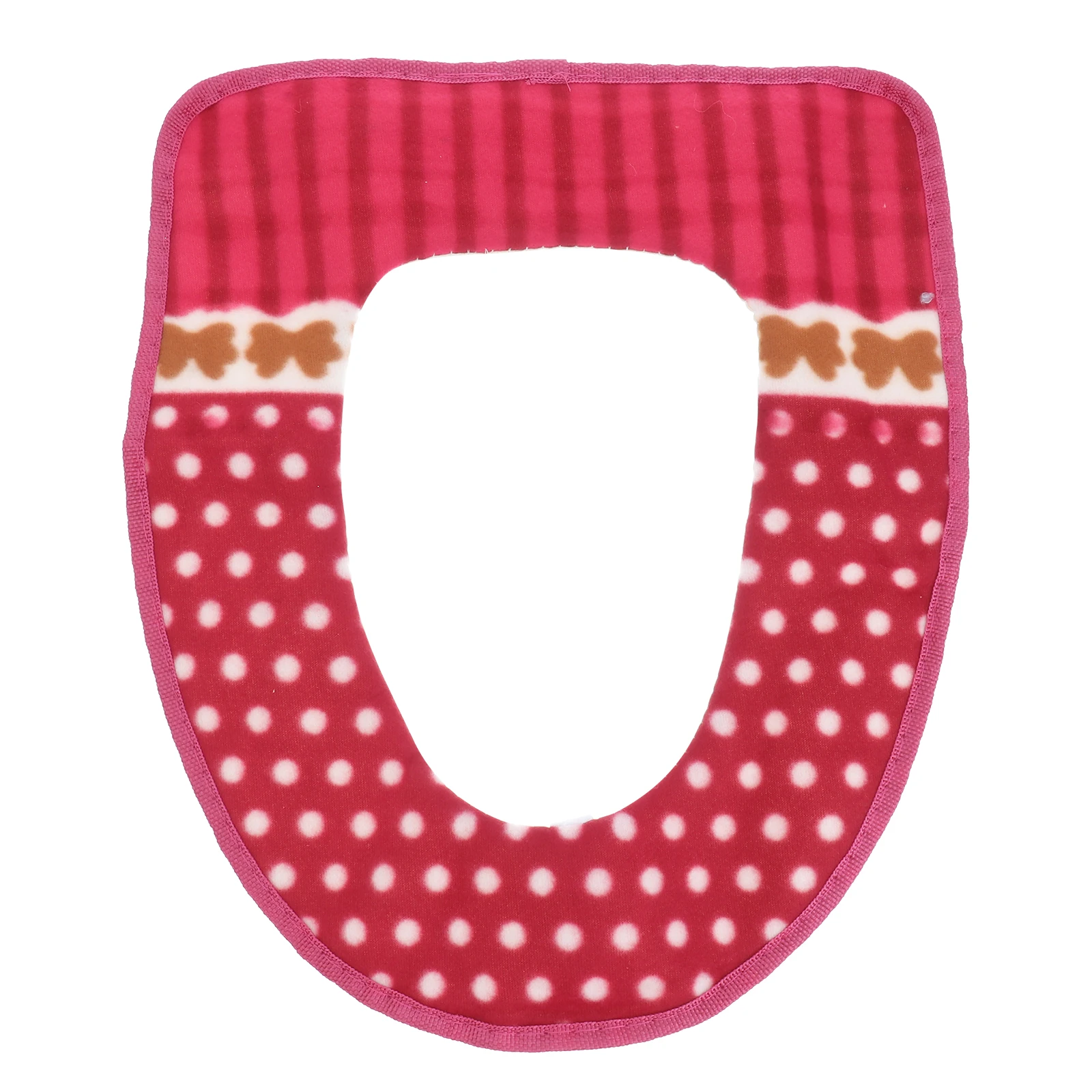 

Warm Toilet Seat Cover Red Washable PU Cushion for Home and Travel Use Easy Install with Hook and Loop Tape