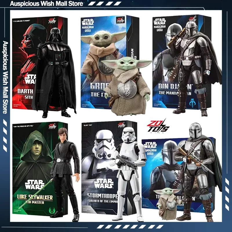 Original ZD Toy 1/10 Star Wars Darth Vader Stormtrooper R2-D2 Mandalorian Grogu Luke Action Figure Collection Decorate Toys Gift
