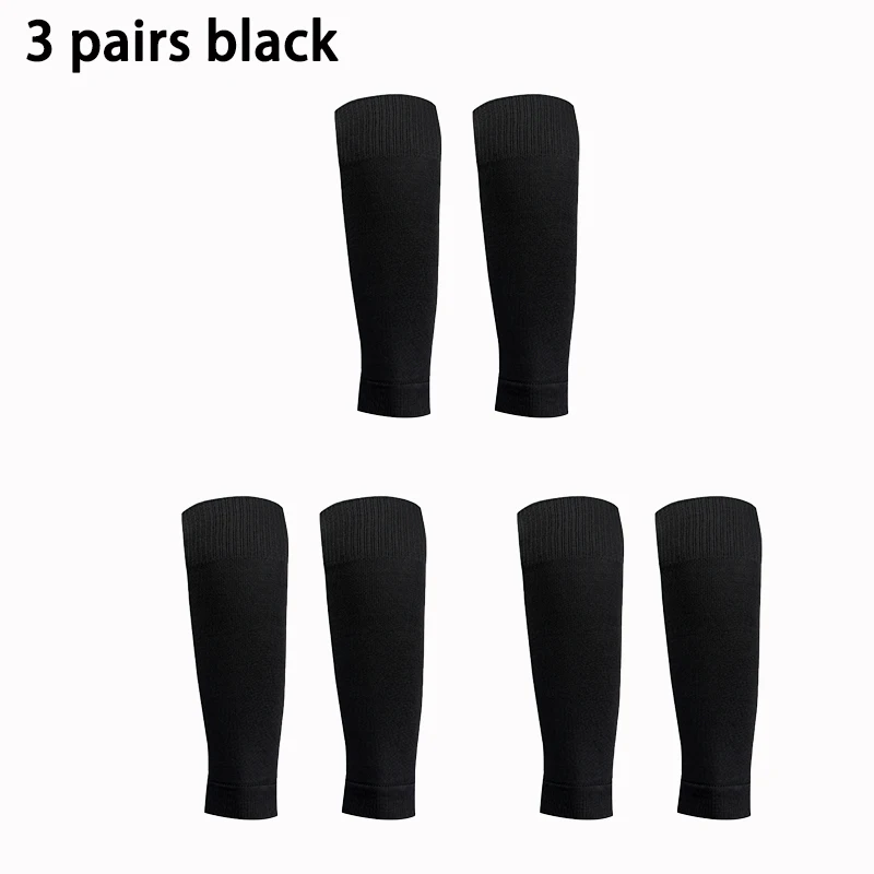 3 pairs New Football Socks Shin Pads Leg Cover Men Women Grip Cutsocks