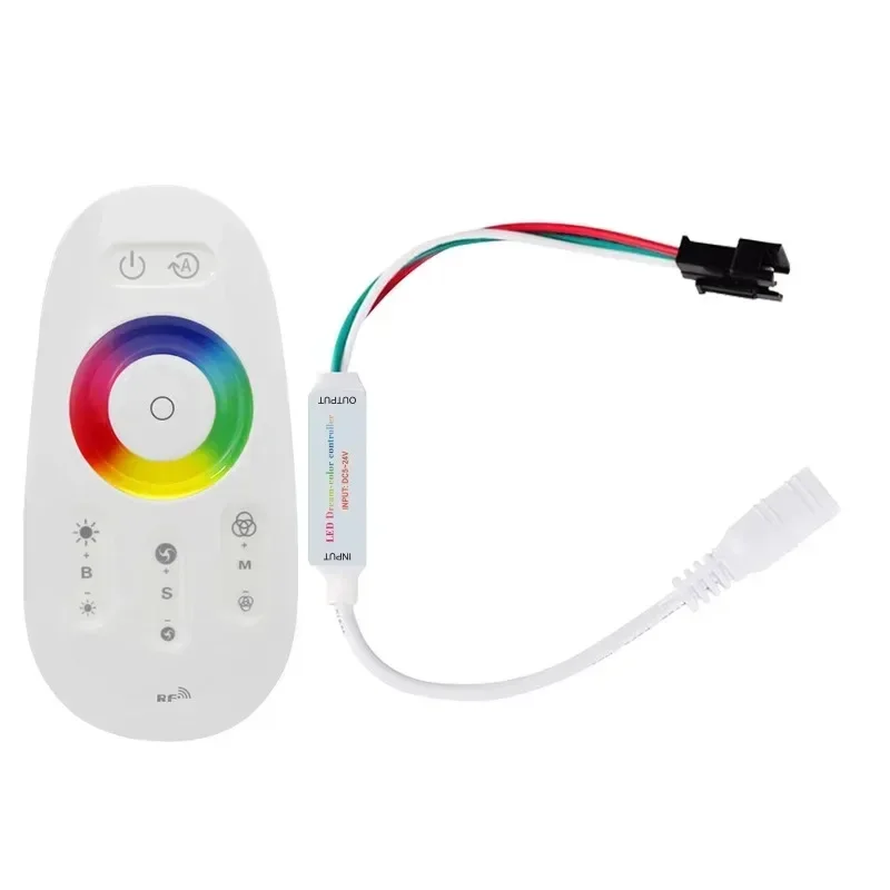 DC5-24V Mini Full Color SPI RGB Led Controller 2.4G RF Touch Panel Dimmer for WS2812 WS2813 WS2815 Pixels Led Strip Light 1pcs