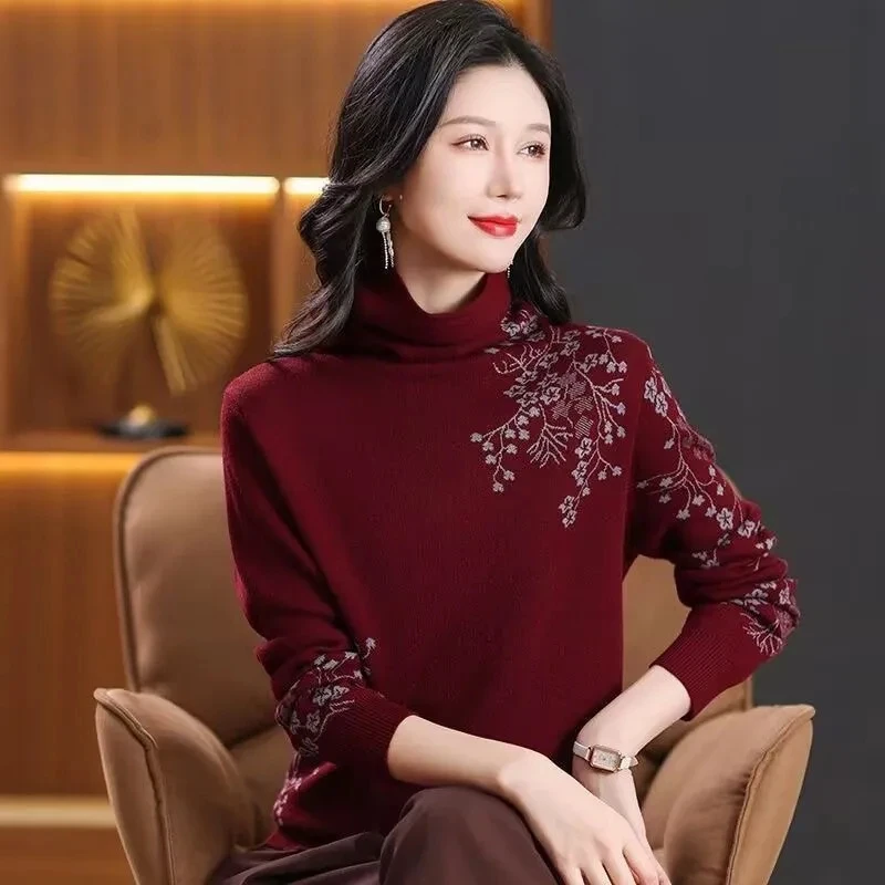 2025 Autumn Winter New Women's Turtleneck Sweater Fashion Pullover Female Warm Knitwear Korean Version Slim Bottoming Shirt