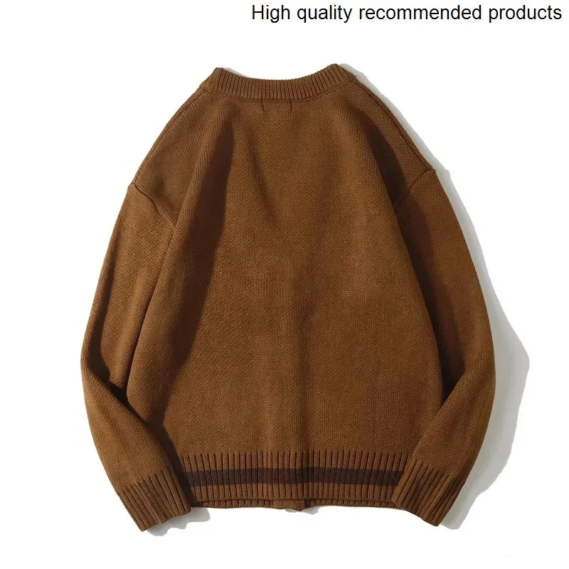 マッチングカラー冬 V ネック新しいセーターメンズルーズカジュアルニットセータージャケット