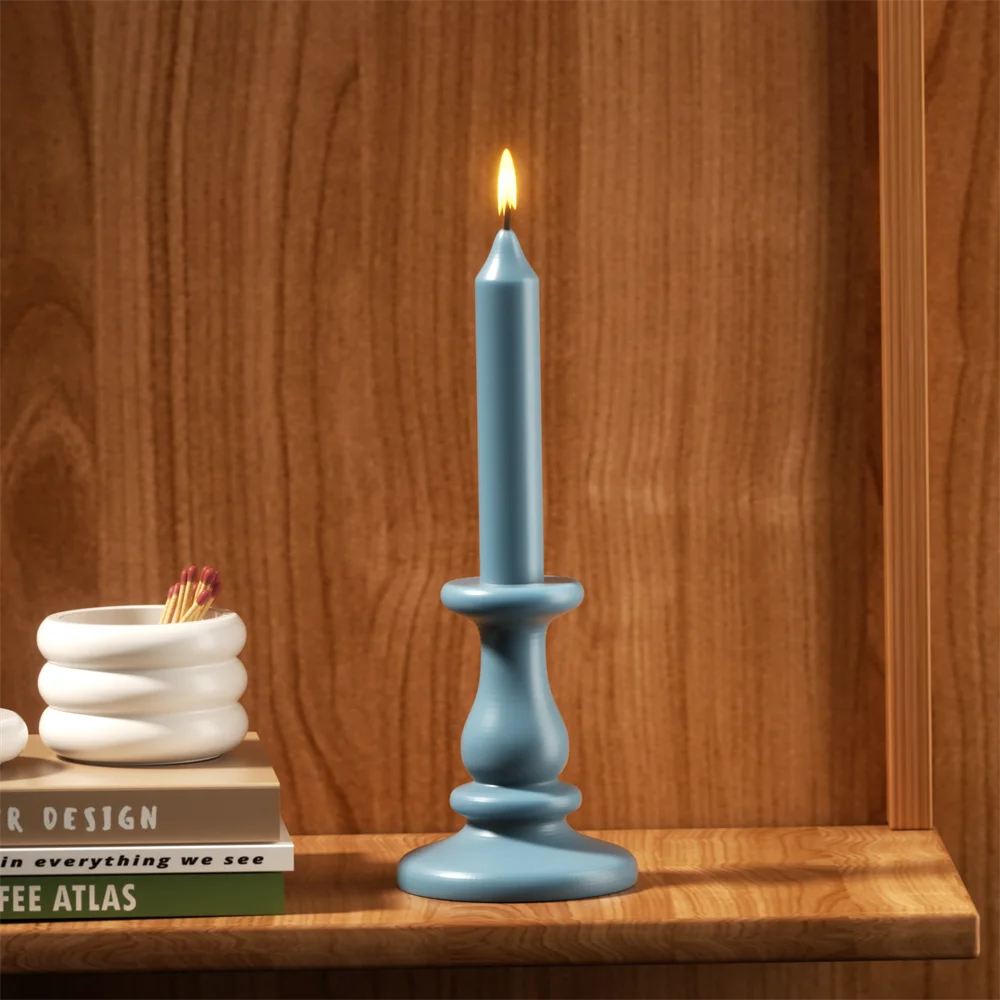 

Classic Column Taper Candle Silicone Mold Handmade Decorative Candles Making Mould for Wedding Centerpiece