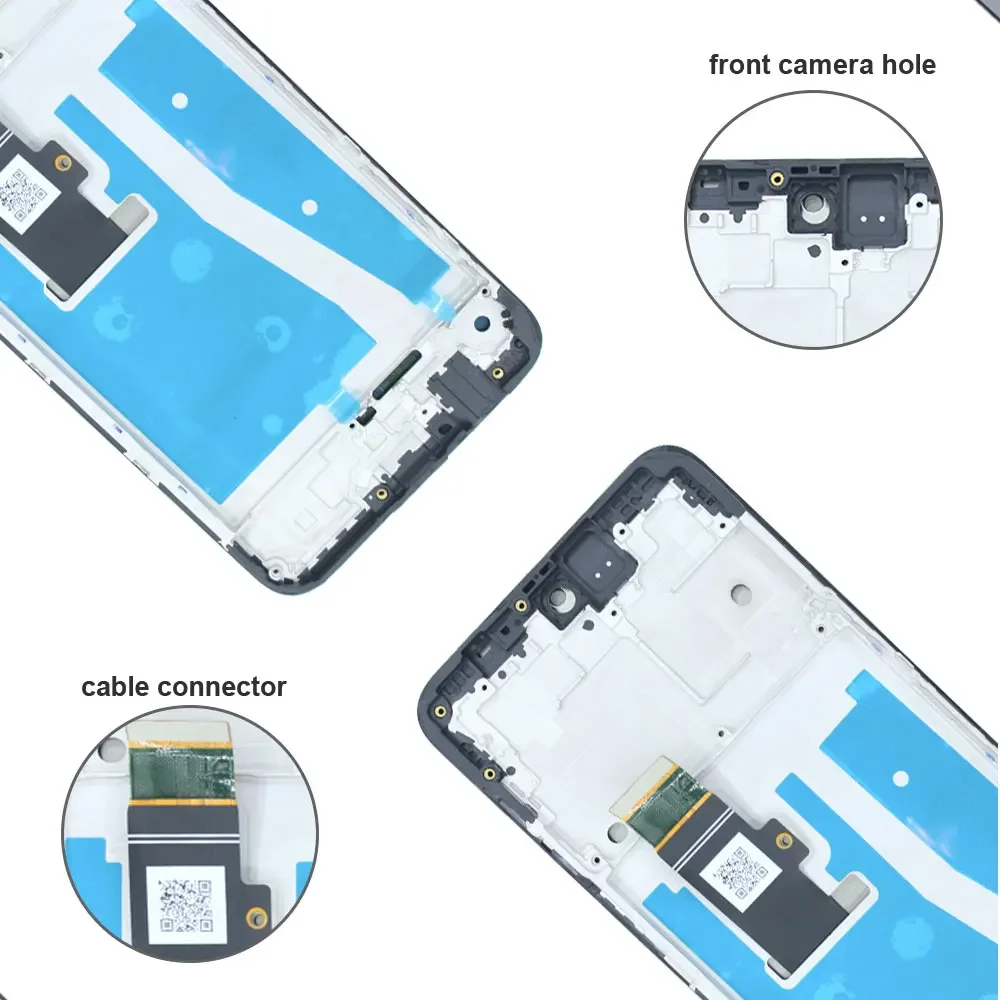 Wyświetlacz LCD 6.5 cala z ekranem dotykowym i digitizerem do Motorola Moto G53 XT2335, z ramką, zamiennik. — zdjęcie produktu 6