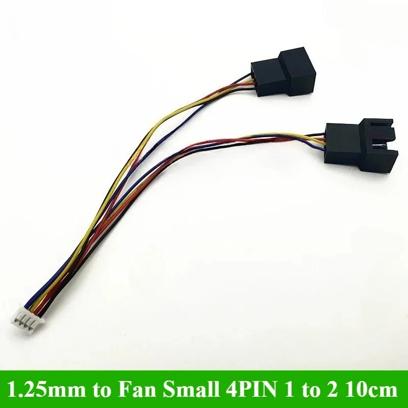 1/5/10/30Pcs/lot 1.25mm Conversion cable  Notebook cpu Graphics card Fan Small 4PIN pmw plug 1 to 1/1 to 2 Extension cable  10cm