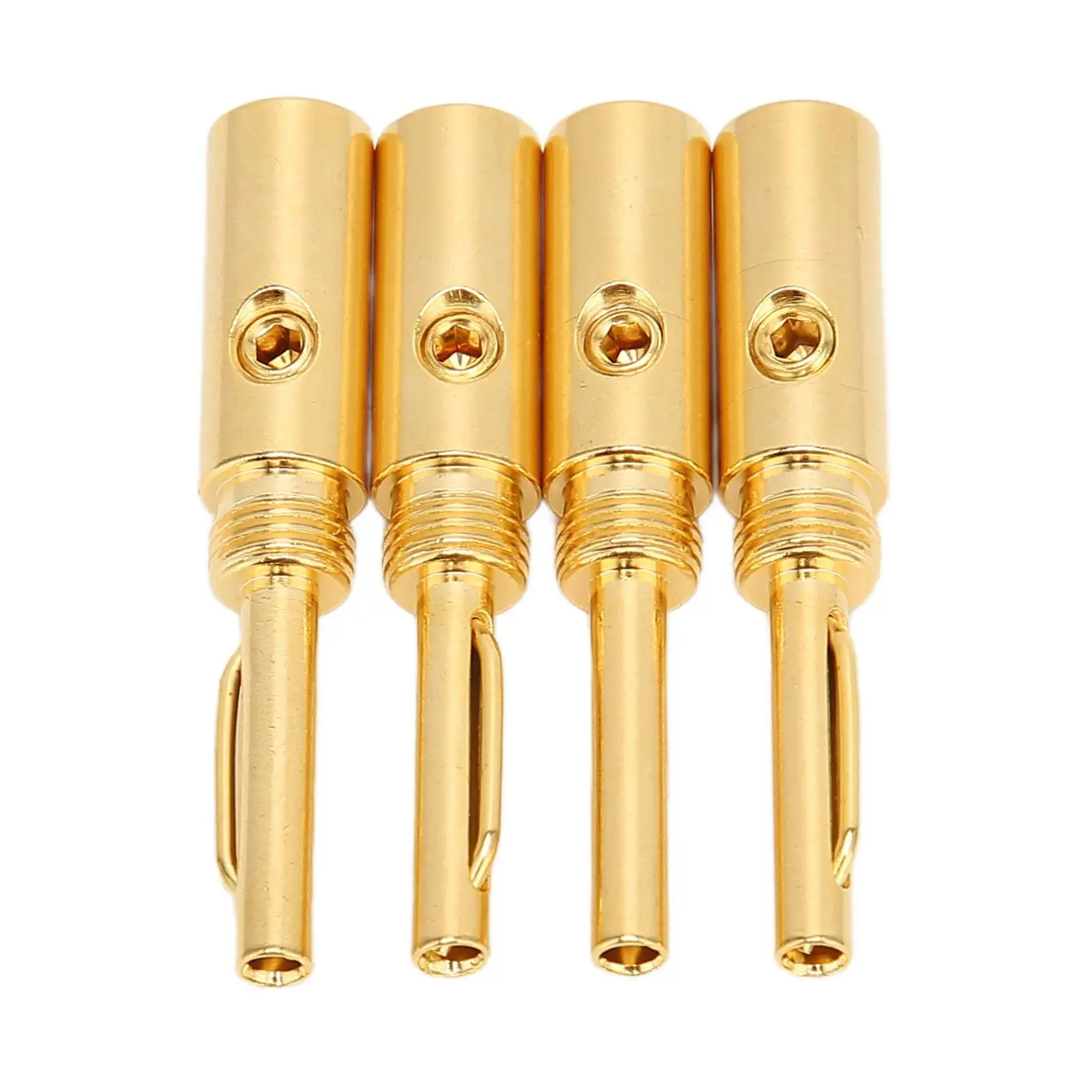 Gold Plated Clear Sound Banana Plugs - Corrosion Resistant Speaker Wire Connectors for av Amplifiers