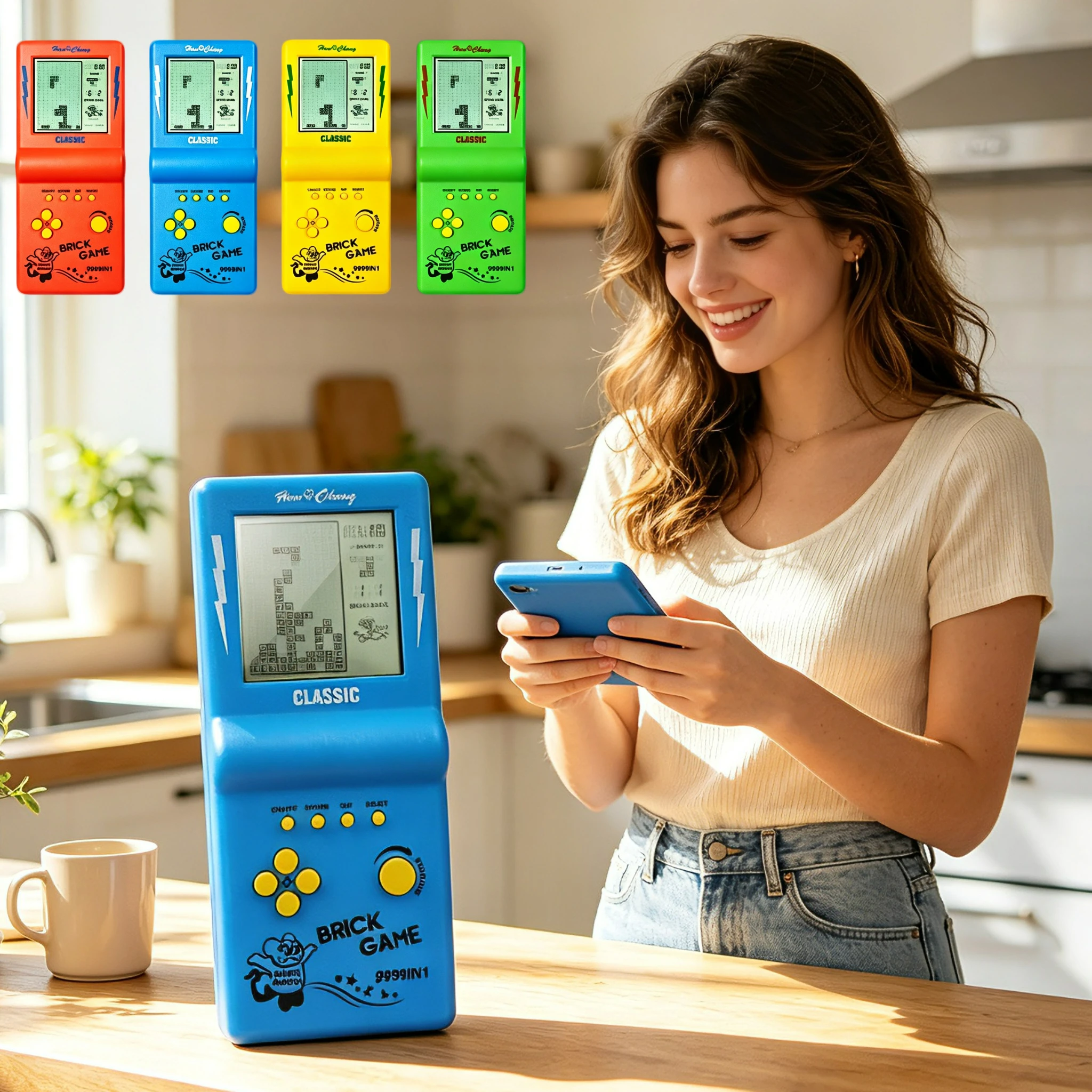 Handheld Portable Classic Game Console BRICK GAME Players Nostalgic Educational Toys 4 Colorful Elderly Childhood Christmas Gift