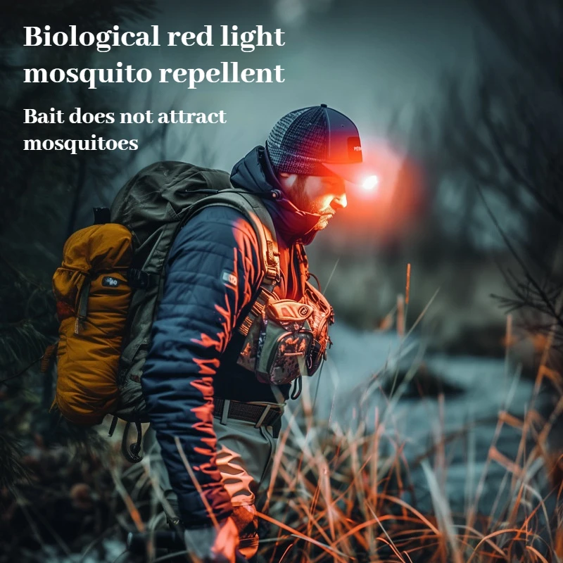 LEM COB Headlight Rechargeable Ultralight USB Head Flashlight 180lm Clip on Hat Light Motion Sensor Headlamp for Fishing Camping