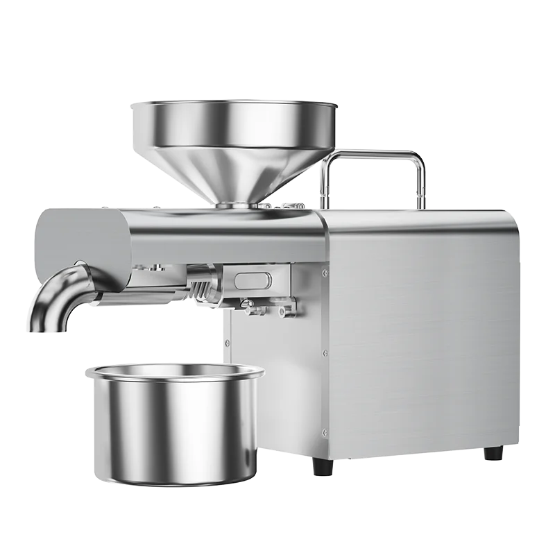 Elektryczna prasa do oleju, prasa na zimno/gorąco do użytku domowego Automatyczny ekstraktor oleju do orzeszków ziemnych/ sezamowych/ nasion słonecznika, stal nierdzewna