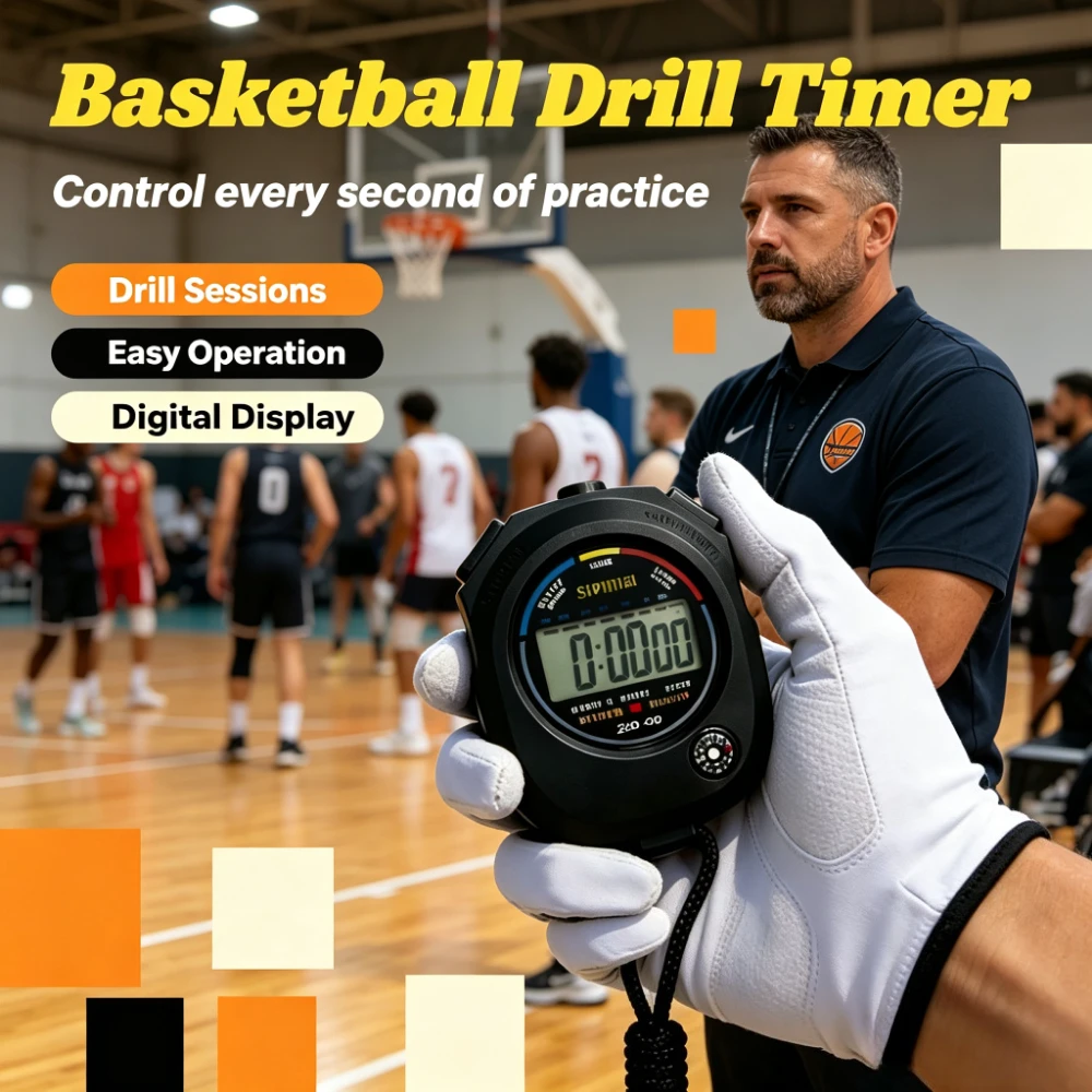 Digital Timer Countdown - Profesjonalny cyfrowy stoper do treningu koszykówki,
