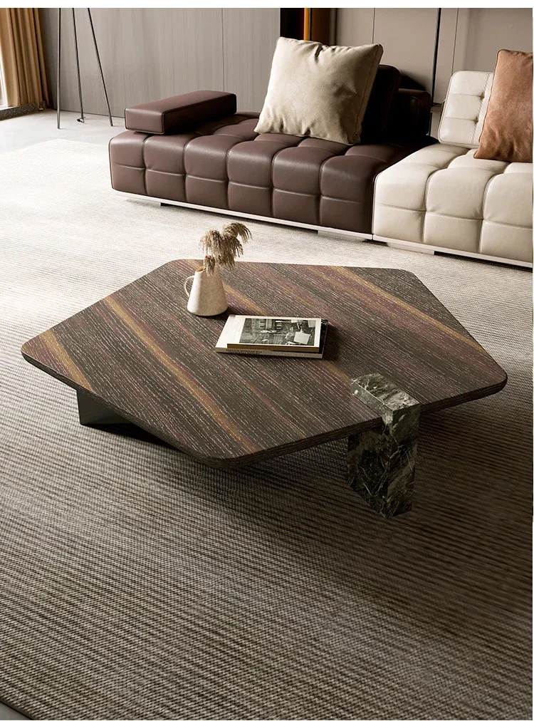 Italian Minimalist Tea Table Designer New Smoked Veneer Creative Strange Shape Coffee Table