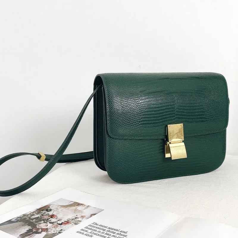 

2024 Women Small Box Bag Single Shoulder Handbag Solid Fashion Brand Cow Split Leather Flap Tofu Bags Ladies Sling Messenger Ba