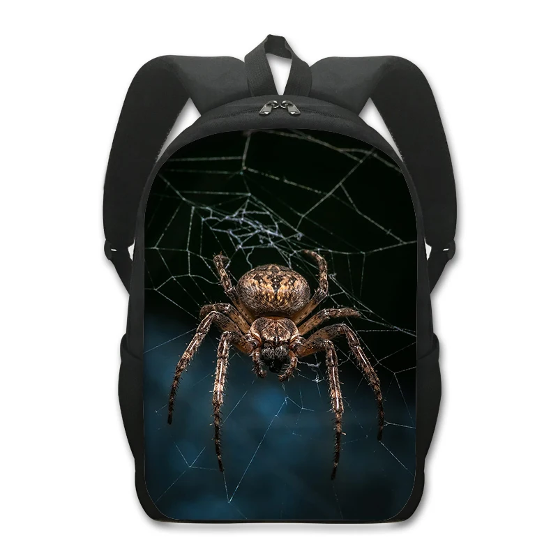 Répteis Pet Frog Chameleon Snak Spider Print Mochila para Homens e Mulheres, Bolsas de Ombro para Viagem, Sacos Escolares para Crianças, Kids Book Bag