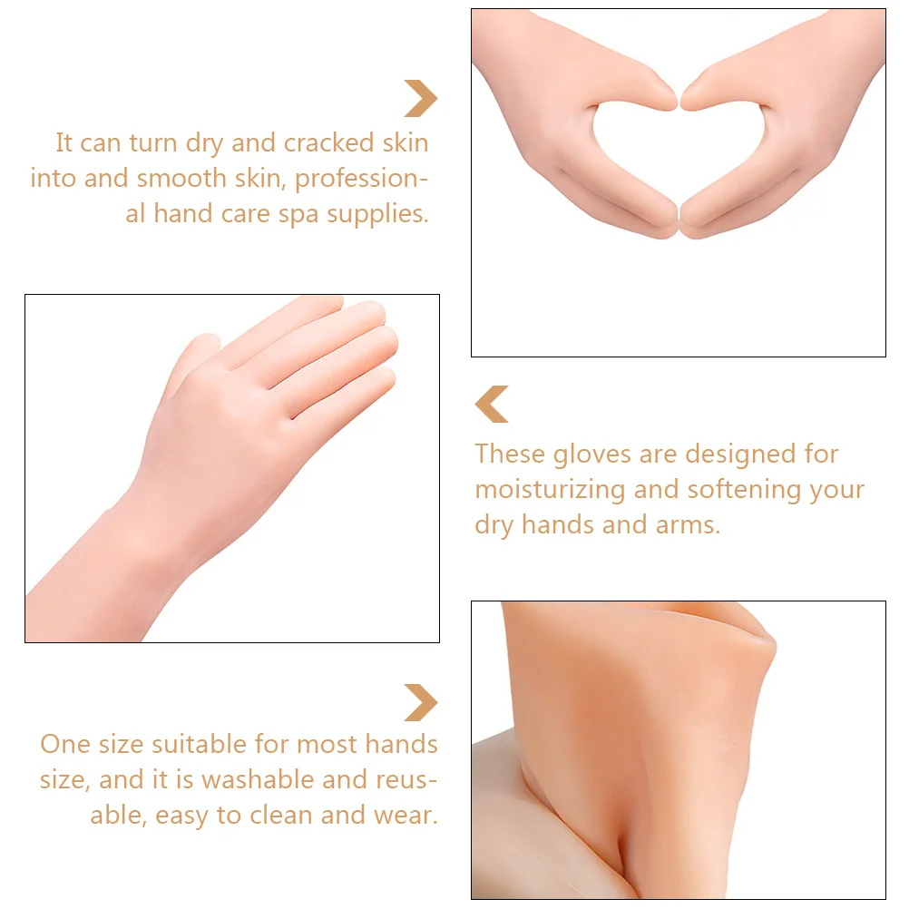 

1Pair Moisturizing Gloves Long Hand Covers For Dry Cracked Skin Repair Softening Reusable Hand Care Spa Supplies Elastic Long