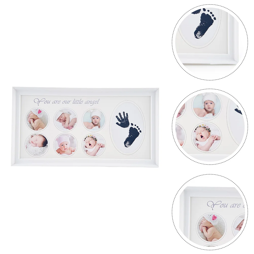 

1Pcs Creative Baby Handprint Footprint Photo Frame DIY Inkpad Keepsake for Newborns Decor Newborn Handprint Photo Frame