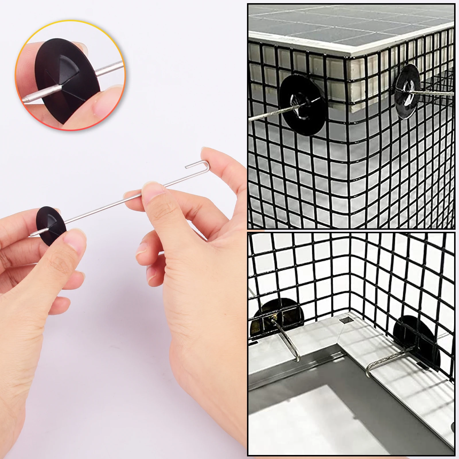 100 Sets Solar Panel Mesh Clips,Stainless Steel Clips for Solar Screens,25mm Solar Panel Clips,Critter Guard Fastener Clips