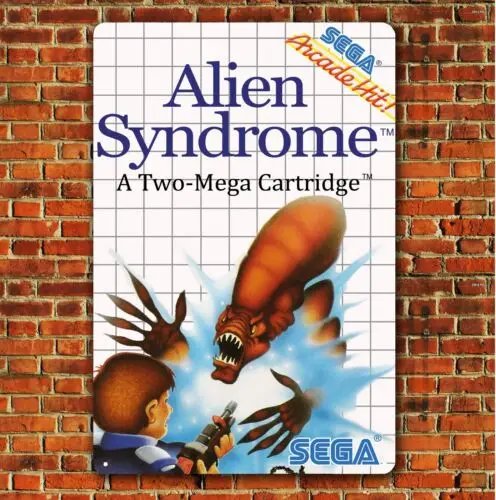 Alien Syndrome Video Game Metal Poster Master System Tin Sign (Size 8x12in)