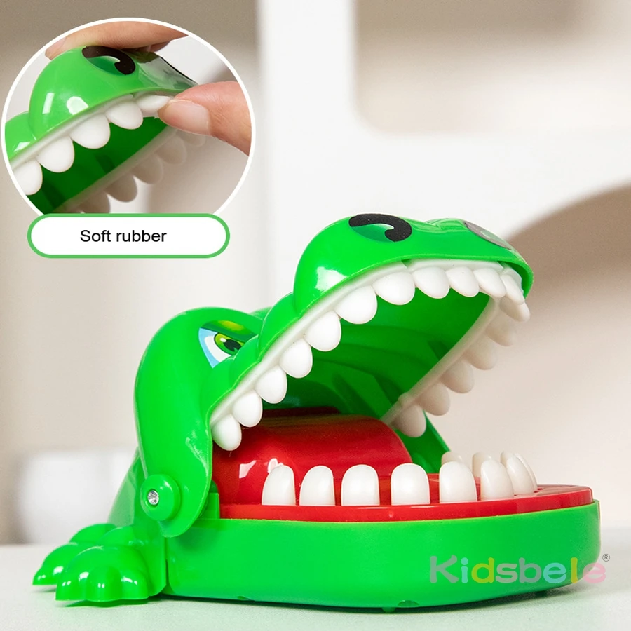 Funny Crocodile Bite Game, Press Teeth Pop-Up Toy, Interactive Surprise Reaction Game for Kids and Parents